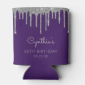 グラムシルバーグリッタードリップパープル60誕生日 缶クーラー (裏面)