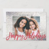 グラムシルバーグリッターハッピーホリデイズスクリプト1写真 シーズンカード (正面)