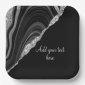 グラムシルバーグリッターブラックフェスティバル ペーパープレート (正面)