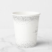 グラムシルバーグリッター名日付ブライダルシャワー 紙コップ (右)