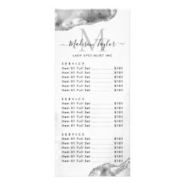 グラムシルバーグレーグリッターアゲートマーブルモノグラム ラックカード