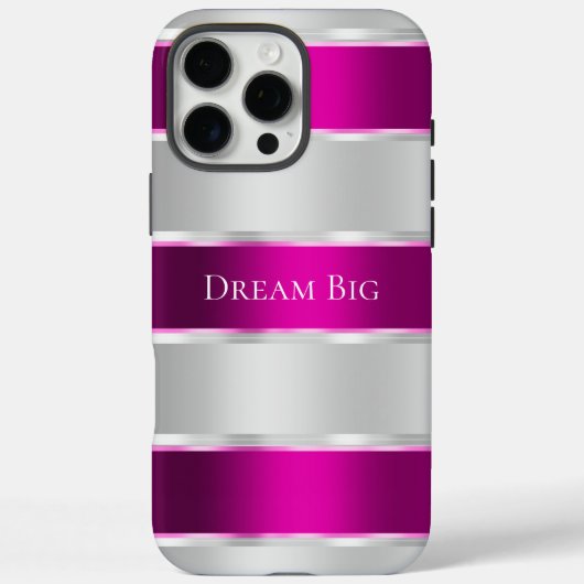 グラムシルバーシックなピンクリボン Case-Mate iPhoneケース (裏面)