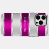 グラムシルバーシックなピンクリボン Case-Mate iPhoneケース (裏面 (横))