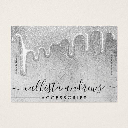 グラムシルバーシックグリッタードリップスブレスレットディスプレイ (正面)