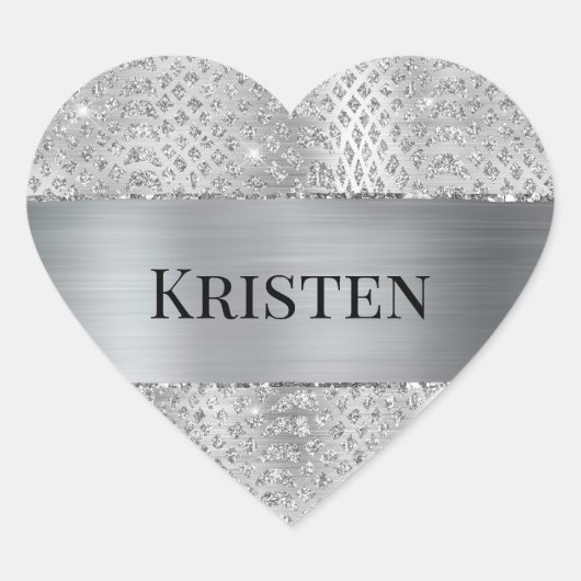 グラムシルバースネークアニマルプリント ハートシール (正面)