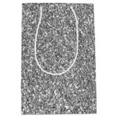 グラムシルバーフェイクグリッター ミディアムペーパーバッグ (正面)