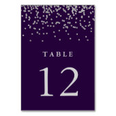 グラムシルバーフェイク紙吹雪オン深いパープル テーブルナンバー (裏面)