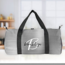 グラムシルバーブラシ仕上げ金属白黒モノグラム