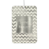 グラムシルバーホワイトジグザグリストライプング カーエアーフレッシュナー (正面)