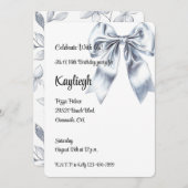 グラムシルバーボウフローラ誕生日 招待状 (正面/裏面)