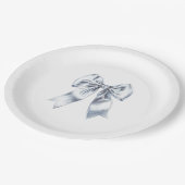 グラムシルバーボウブライダルシャワー ペーパープレート (アングル)