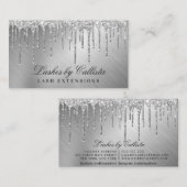 グラムシルバーメタリックグリッターが点滴 名刺 (正面/裏面)