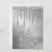 グラムシルバーメタリックグリッタードリップススウィート16 招待状 (裏面)