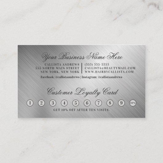 グラムシルバーメタリックグリッタードリップロイヤリティ ロイヤリティカード (裏面)