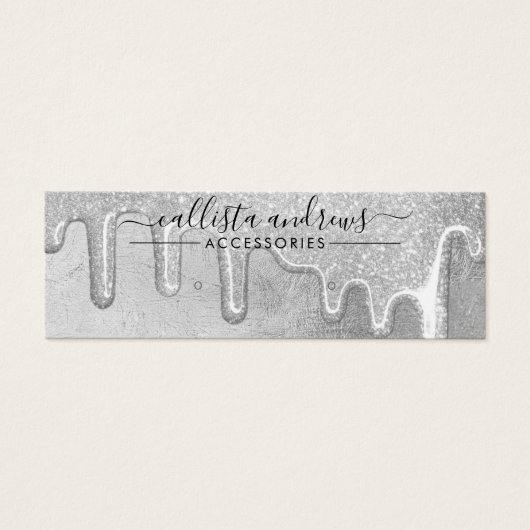 グラムシルバー厚手グリッタードリップスイヤリングディスプレイ (正面)