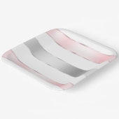 グラムシルバー赤面ピンクリボン誕生日 ペーパープレート (傾斜あり)