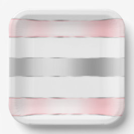 グラムシルバー赤面ピンクリボン誕生日 ペーパープレート