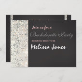 グラムシークインズディスコスパークルグレイパーティの招待状 招待状 (正面/裏面)