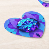 グラムジェムストーンハートコースターセット ペーパーコースター (アングル)