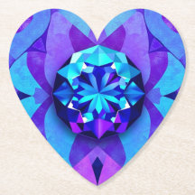 グラムジェムストーンハートコースターセット