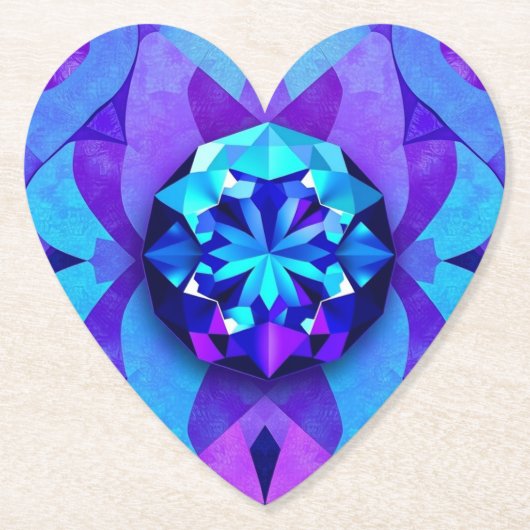 グラムジェムストーンハートコースターセット ペーパーコースター (正面)