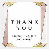 グラムジオメトリックダイアモンドサンキュー結婚式の引き出物 スクエアシール (正面)
