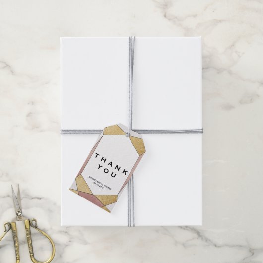 グラムジオメトリックダイヤモンドありがとう ギフトタグ (より糸付き)