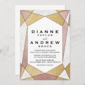 グラムジオメトリック結婚ダイヤモンド 招待状 (正面/裏面)