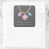 グラムジュエルジュエリーガールズバースデーパーティスティッカー スクエアシール (バッグ)