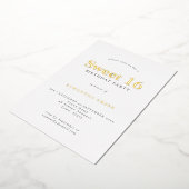 グラムスウィート16バースデーパーティーホイル実在ー 箔招待状 (回転した状態)