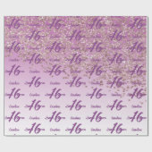 グラムスウィート16フォリングバラ金ゴールドグリッター ラッピングペーパー (フラット)