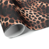 グラムスタイリッシュバラ金ゴールド赤面ピンクヒョウ輝き ラッピングペーパー (ロールコーナー)
