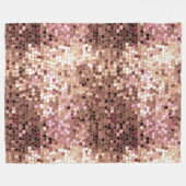 グラムスタイリッシュバラ金ゴールド赤面ピンク紙吹雪 フリースブランケット (正面(横))