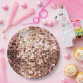 グラムスタイリッシュバラ金ゴールド赤面ピンク紙吹雪 ペーパープレート (パーティー)