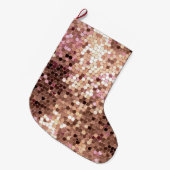 グラムスタイリッシュバラ金ゴールド赤面ピンク紙吹雪 ラージクリスマスストッキング (正面 (吊り時))