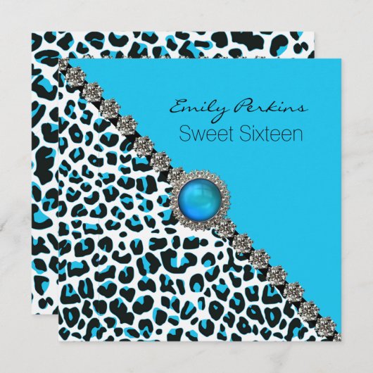 グラムスノーヒョウSweet sixteen招待状 招待状 (正面/裏面)