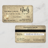 グラムスパークリー金ゴールドグリッタークレジットカード爪、 ネイルテック 名刺 (正面/裏面)