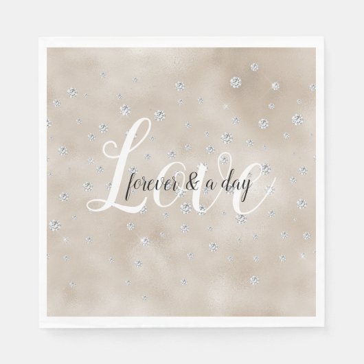 グラムスパークルダイヤモンドシャンパーニュ赤面グリッツ スタンダードランチョンナプキン (正面)