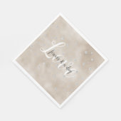 グラムスパークルダイヤモンドシャンパーニュ赤面グリッツ スタンダードランチョンナプキン (角)