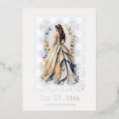 グラムスペインのキンセアニラ銀フレ華美ーム 箔招待状 (正面)