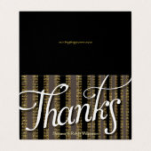 グラムタウペブラック+金ゴールドストライプのサンキューカード 名刺 (外部フラット)