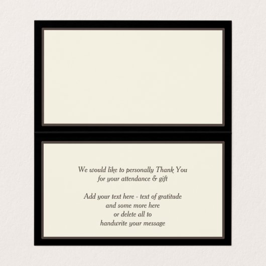 グラムタウペブラック+金ゴールドストライプのサンキューカード 名刺 (内部フラット)