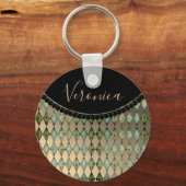 グラムターコイズハーレクインパーソナライズされたキーチェーン キーホルダー (正面)