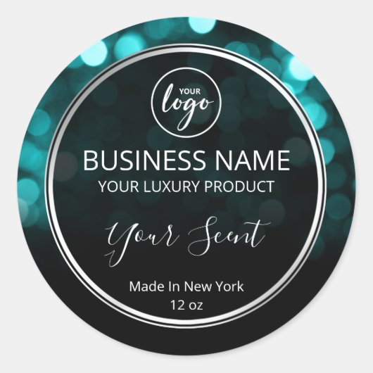 グラムターコイズ及び銀体バターラベル ラウンドシール (正面)