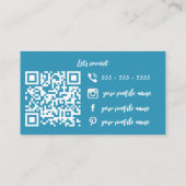 グラムターコイズ大理石グリッター美しいコンサルタント 名刺 (裏面)