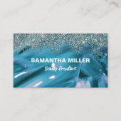 グラムターコイズ大理石グリッター美しいコンサルタント 名刺 (正面)