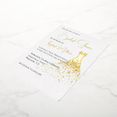 グラムダイアモンズドレスブライダルシャワー 箔招待状 (回転した状態)