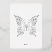 グラムダイアモンズバタフライブライダルシャワー 箔招待状 (裏面)