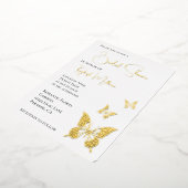 グラムダイアモンズバタフライブライダルシャワー 箔招待状 (回転した状態)