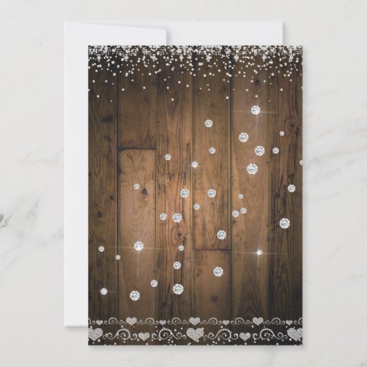 グラムダイアモンドきらきら光るケーキティアラウッドスウィート16パーティー 招待状 (裏面)